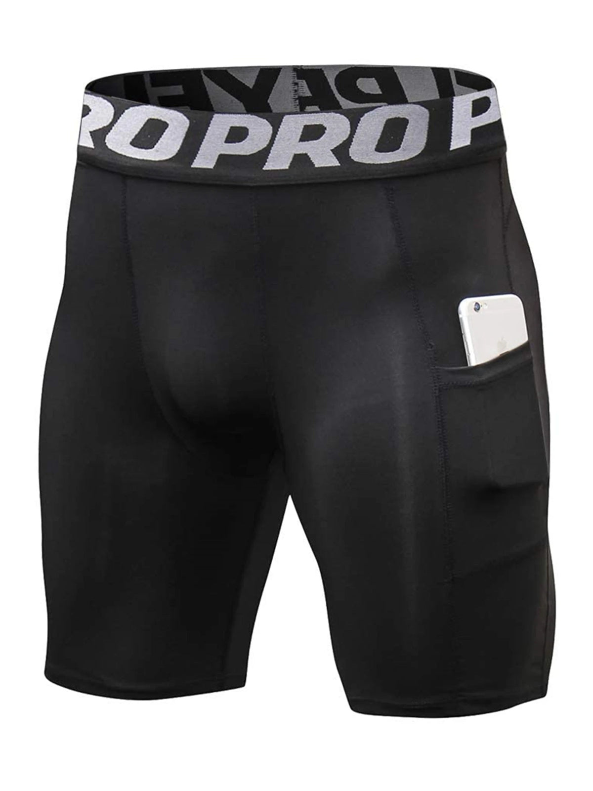 Short De Sport Pour Hommes Avec Poches, Leggings De Compression D'Entraînement Pour Hommes, Boxer En Polyester, Collants Athlétiques De Course À Pied Et De Basket-Ball