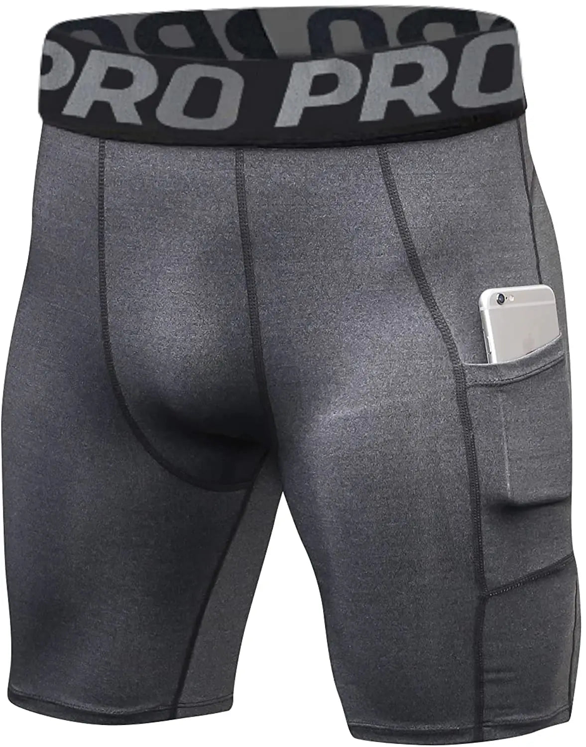 Short De Sport Pour Hommes Avec Poches, Leggings De Compression D'Entraînement Pour Hommes, Boxer En Polyester, Collants Athlétiques De Course À Pied Et De Basket-Ball