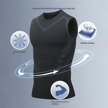 Mans Compression Tank Top Men Gym Shirt Sleeveless Quick Dry Sportswear Male Fitness Bodybuilding Vest Workout Muscle Top